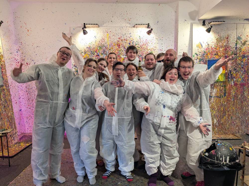 Action Painting Mädelsabend JGA Männerabend Idee