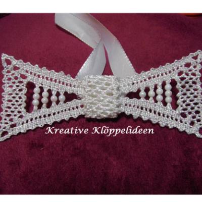 Fliege für den Bräutigam Hochzeit geklöppelt Handarbeit