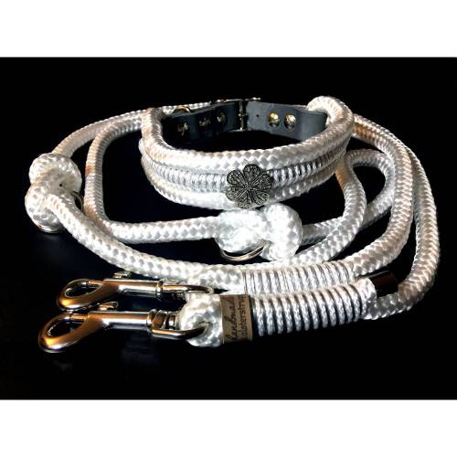 Tauhalsband im Set mit Tauleine für Hochzeit mit Blüte sehr edel