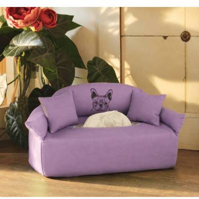 Kosmetiktuchboxbezug „Französische Bulldogge auf Lila“