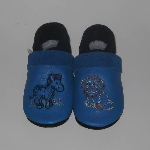 TinyToes Lederpuschen Löwe/Zebra ab Gr. 24