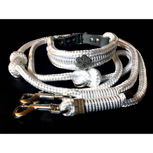 Leine Halsband Set für Hochzeit mit Blüte, sehr edel