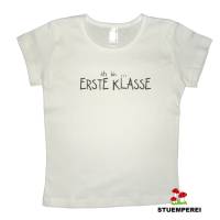 Bügelbild Flock Erste Klasse – Velour Schriftzug, Farbe individuell wählbar