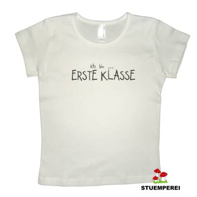 Bügelbild Flock Erste Klasse – Velour Schriftzug, Farbe individuell wählbar