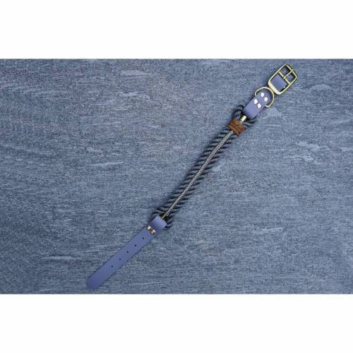 Hundehalsband, Tauhalsband, grau, wasserfester verstellbarer Verschluss, komplett vernäht