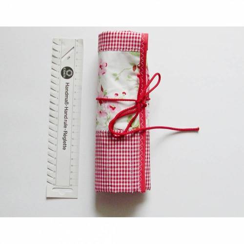 Rollmäppchen, Stricknadeltasche, Stricknadeletui aus Stoff, Aufbewahrung Stricknadeln, Tasche für Nadelspiele