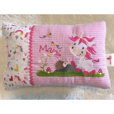 Süßes Einhorn & Igel - Personalisierte Kissen, Kindergarten, Geschenk zur Geburt, Kissen mit Namen, Namenskissen