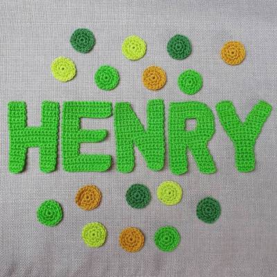 Buchstaben Aufnäher Häkelapplikation – Name häkeln bunt – 7 cm – Wunschfarben