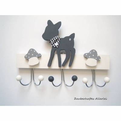 Kindergarderobe Hakenleiste grau