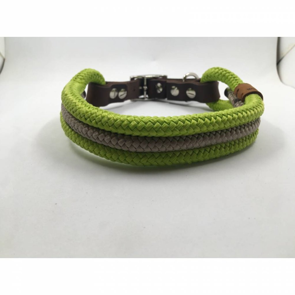 Hunde Halsband 33 bis 40 cm, verstellbar Tau mit Leder