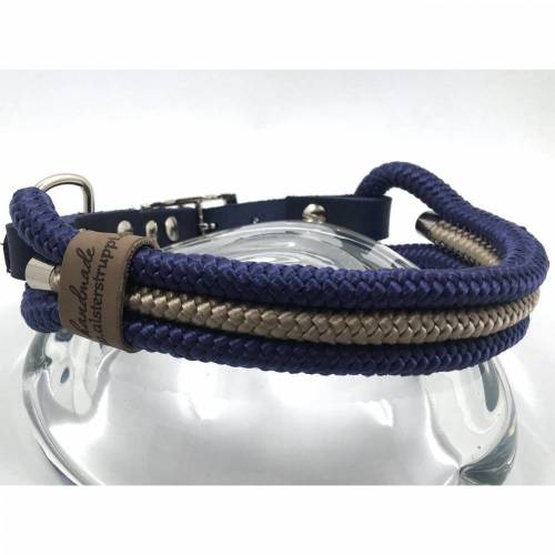 Tauhalsband verstellbar 33 bis 40 cm mit Leder