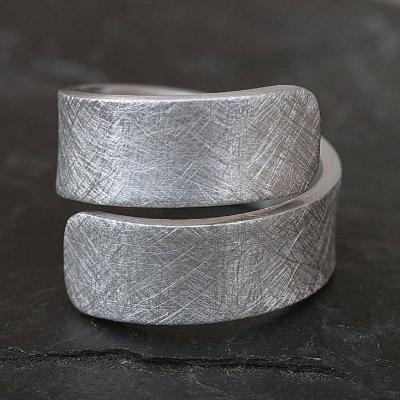 Spiralring Aluminium eismatt, Ring offen verstellbar