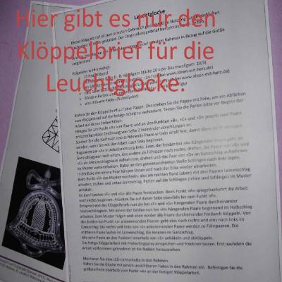 Klöppelbrief für Leuchtglocke mit oder ohne passenden Leuchtrahmen oder nur den LED Leuchtrahmen
