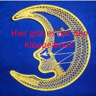 Klöppelbrief für Mond mit oder ohne passendem Mondsichelrahmen oder nur drei Rahmen