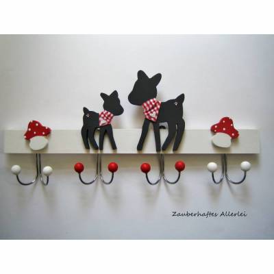Kindergarderobe Holz Reh rot