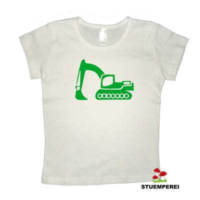 Bügelbild Bagger #3 aus Flockfolie – Velour Bügelbild für Kinder, wählbare Farbe