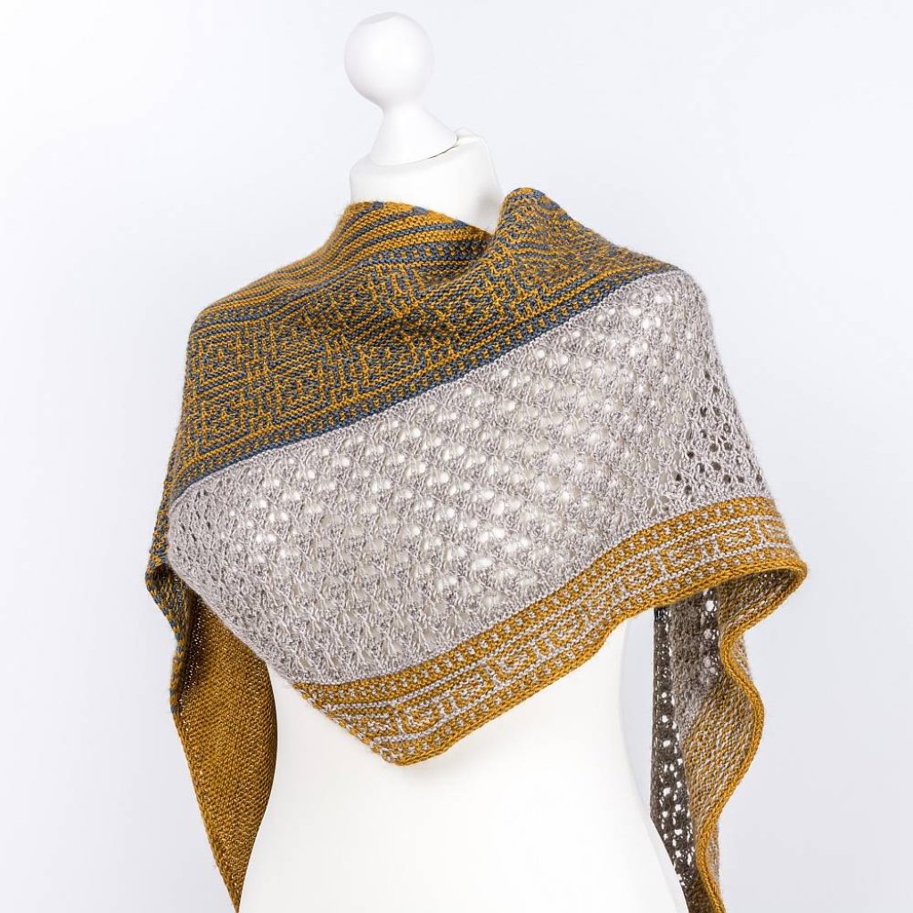 Strickanleitung Dreieckstuch mit Mosaikmuster Callisto Bild 1
