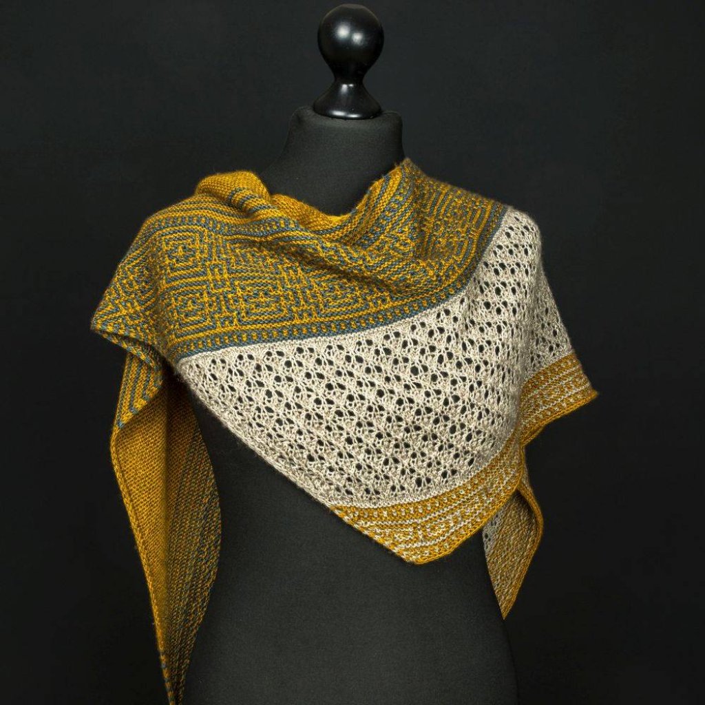Strickanleitung Dreieckstuch mit Mosaikmuster Callisto Bild 2