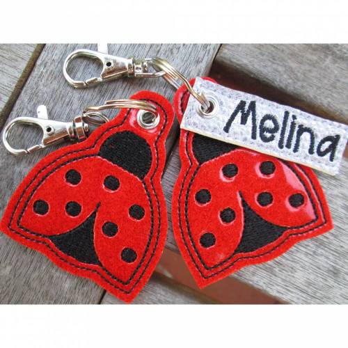 Marienkäfer Glückskäfer Schlüsselanhänger rot Taschenanhänger personalisierbar mit Name/kurzemText