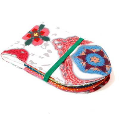 Rundstricknadel Etui XL Deluxe mit gehäkelten Patchwork Print