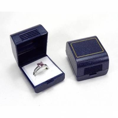 Schmucketui, Ringetui, dunkelblau, Schaumstoff Einlage Etui Ring Ohrstecker, Schachtel, Klappschachtel, Aufbewahrung
