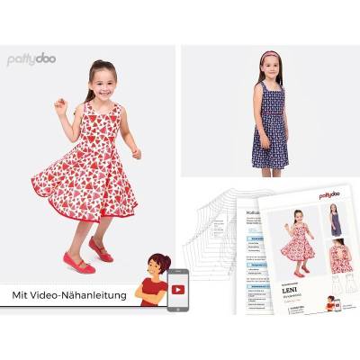 Papierschnittmuster Leni Kinderkleid by pattydoo Gr 92- 146 (1 Stück11,- €)