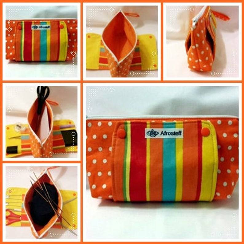 Nähanleitung Kosmetiktasche, Maniküre- und Pediküre Tasche mit Fächern an den Außenklappen Bild 4