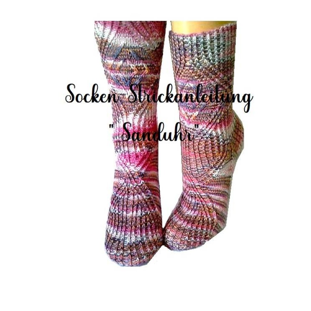 Socken-Strickanleitung "Sanduhr", Sockenstrickmuster in deutsch und englisch geschrieben Bild 1