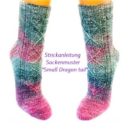 Strickanleitung Sockenmuster "Small Dragon tail"