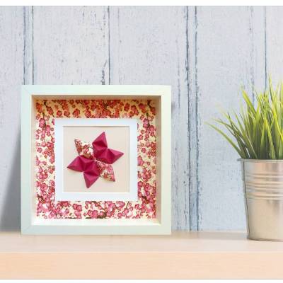 Romantische Kirschblüten // 3D-Bild aus Origami im Objektrahmen