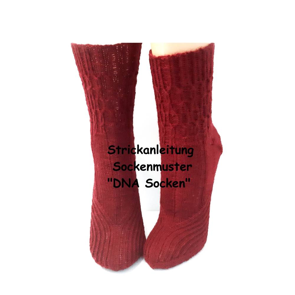 Strickanleitung für Sockenmuster "DNA Socken" für Männer und Frauen Bild 1