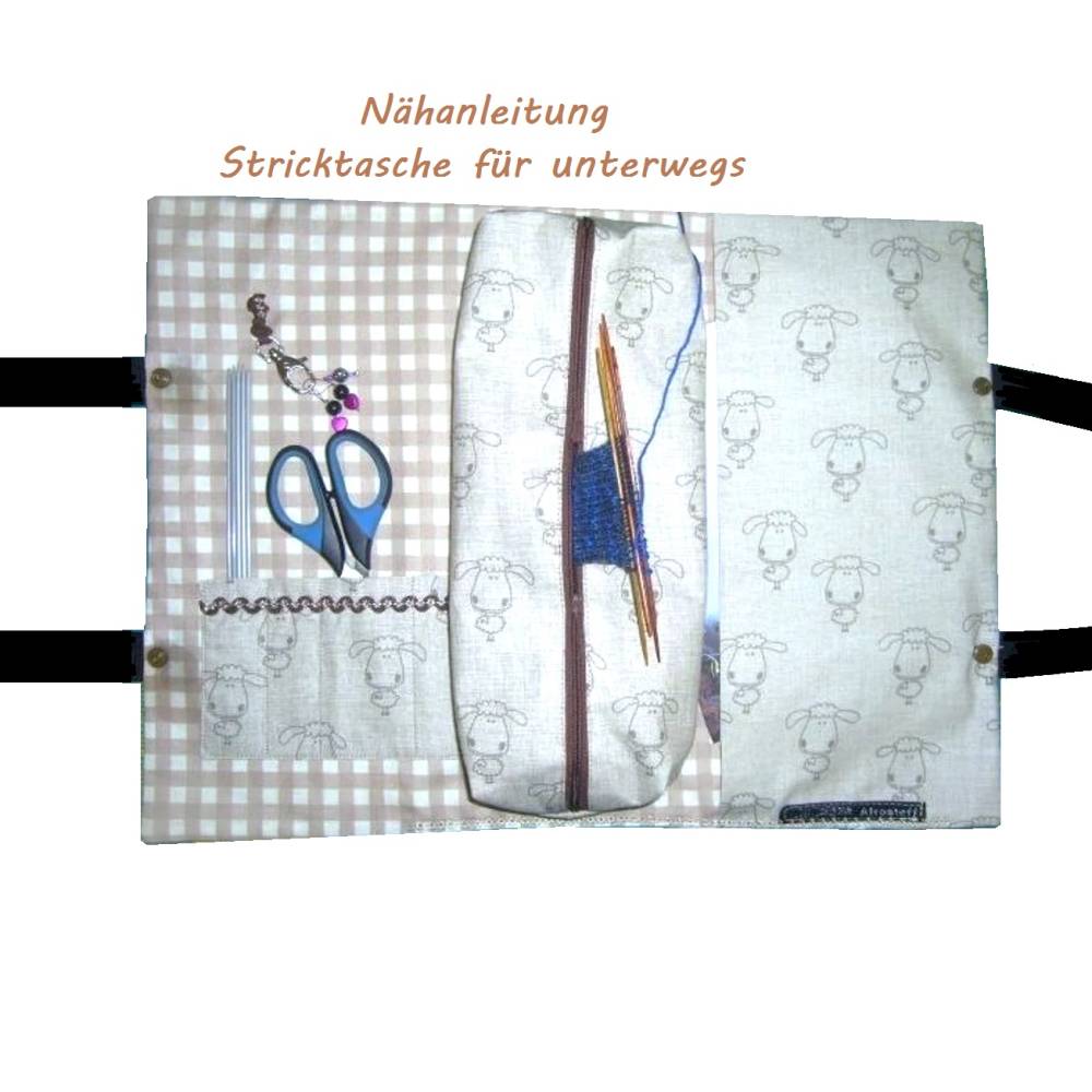 Nähanleitung "Stricktasche für unterwegs", Nähanleitung Projekttasche Bild 1