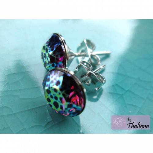 AMETHYST PATINA megafunkelige Glitzer-Ohrstecker