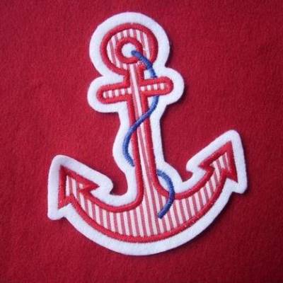 Applikation  / Aufnäher  ♥ Anker  ♥ maritim ♥ rot