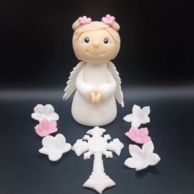 Tortendekoration Taufe, Engel Tortendekorationen, Fondant Figur Taufe, Tauf dekoration, Tierfiguren, Zuckerfiguren,