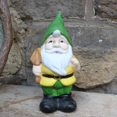 Gartenzwerg 19,5 cm Zwerg Keramik Gartendekoration 90er Jahre