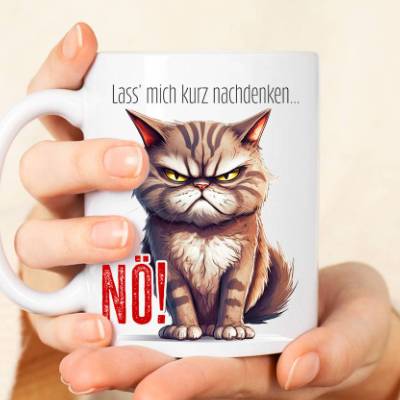Tasse 'Lass' mich kurz nachdenken' - Bürotasse mit Spruch, Kaffeetasse, Humor, Arbeit, Geschenk