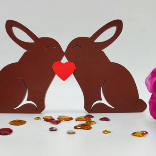 3D Druck | Osterhasen | Love | Accessoire | Hasen Love | Valentinstag | Hasen Paar | Herzen | Hasen Silhouette | Namen p