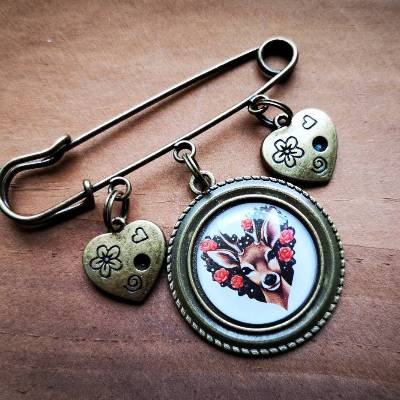 Brosche, Anstecknadel, Anstecker, Charivari-Brosche, Trachtenschmuck, 