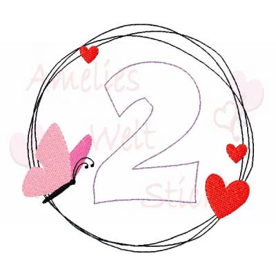 9 Stickdateien Geburtstagszahlen 1 bis 9 Doodle Button 13x18 Rahmen Nummern Birthday stickmuster embroidery geburtstag