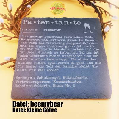 Schiefer für die Patentante, Schiefertafel, Schieferplatte