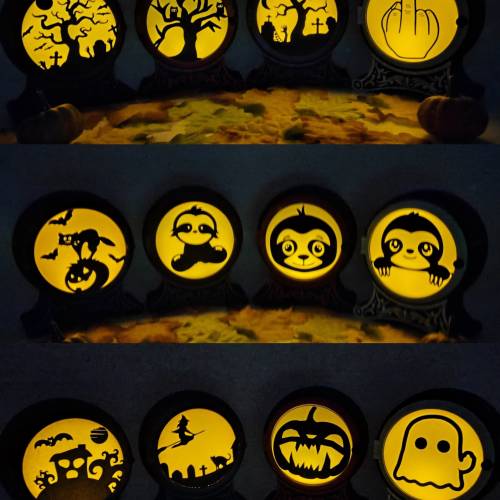 3D Druck | Halloween LED Teelicht Display | Halloween LED Tea Light Display | Herbst | Verschiedene Motive | Different M