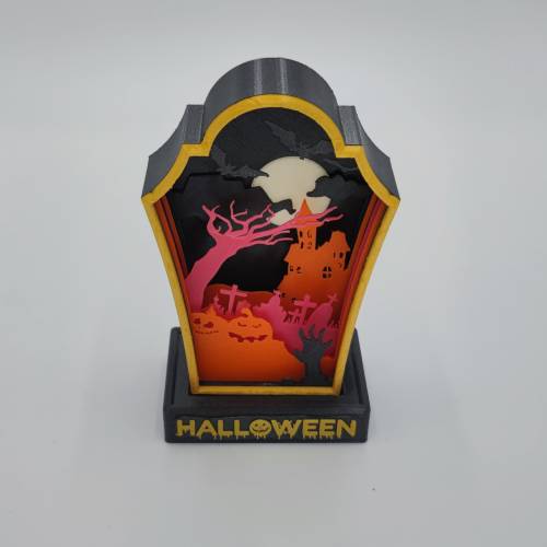 3D Druck | Halloween | Schatten Box Grabstein | Dekoration | Ornamente | Wanddekoration | Hallowenn Dekoration