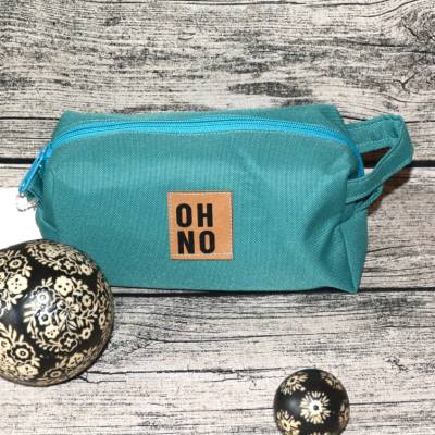 Boxy Bag-Kosmetiktasche.Stiftemäppchen-Federmäppchen-Schminktasche- türkis-abwaschbar--mittelgroß