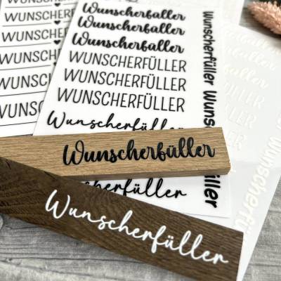 Rub-On I Modern, RANDLOS, WUNSCHERFÜLLER, A6, schwarz,  Rubon, Rub Ons, z.B. f. Raysin, Keraflott etx. -weitere im Hop