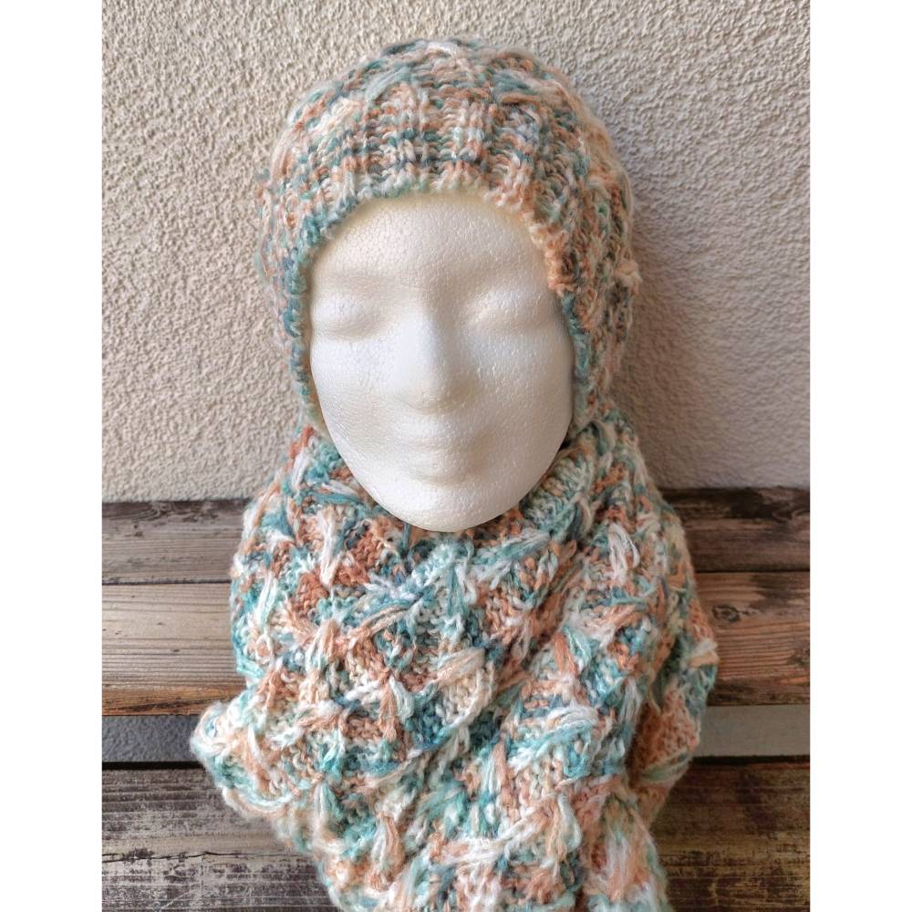 Mütze und Schal FEDERBOA | Strickanleitung Bild 2