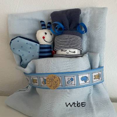 Geschenk zur Geburt, Windeltorte Schmetterling, Hallo Baby, Mädchen, Junge, neutral, Geburtsgeschenk auch mit Name