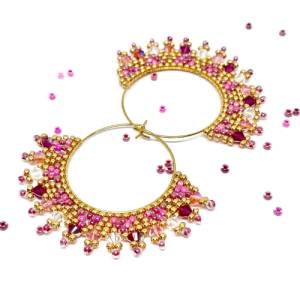 Creolen Ohrringe in gold rosa - Boho-Style
