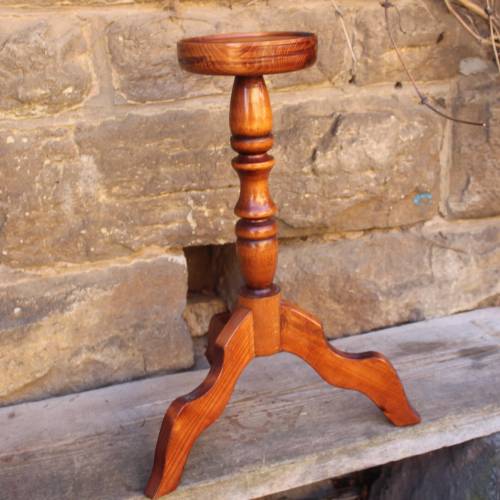 Vintage Blumensäule gedrechselt Holz 60er 70er Jahre DDR GDR