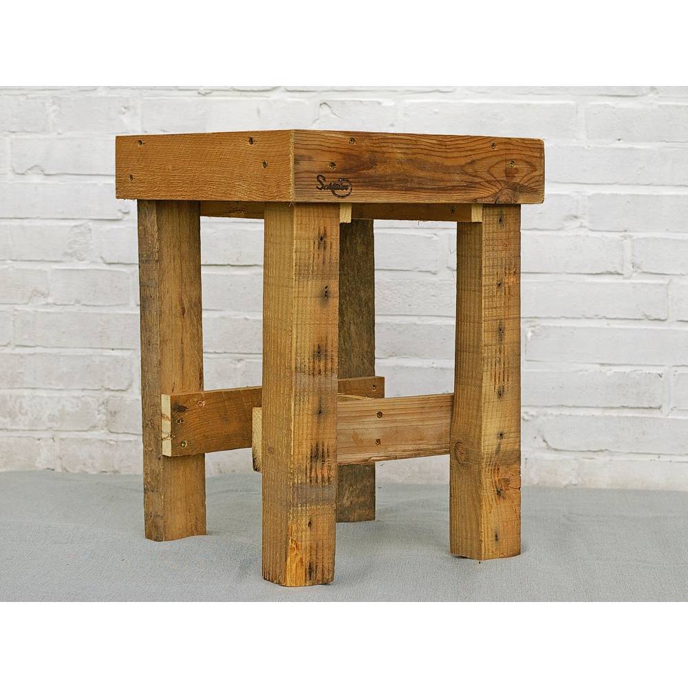 Blumenhocker aus Palettenholz – Stabiler Holzhocker, Beistelltisch & Nachttisch handgemacht Bild 6